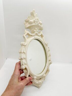 Vtg Rococo Baroque Wall Mirror Shabby Chic Distressed Romantic Goth Whimsigoth